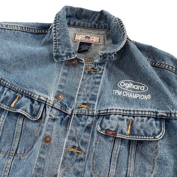 Vintage Lee Denim Jacket TMP Champions Size Large - Picture 4 of 4